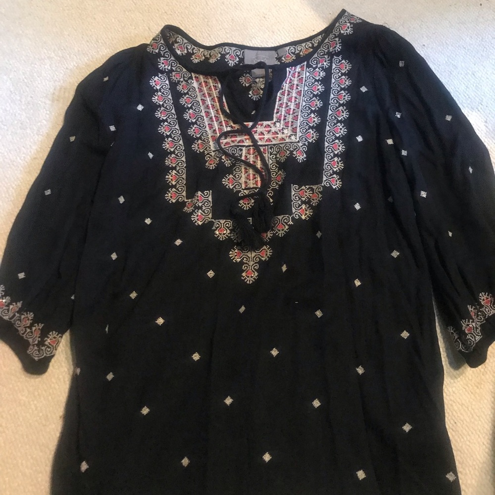 VANESSVIRGINIA BLACK COTTON MADE IN INDIA SHIRT XS